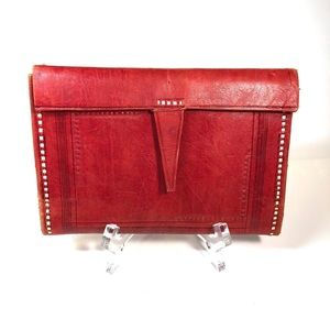 Vintage red leather wallet